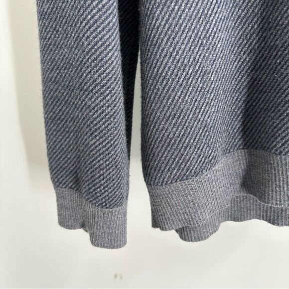 J McGlaughlin Size XL 100% Merino Wool Gray 1/4 Zip Ribbed Pullover Sweater. - Picture 5 of 9